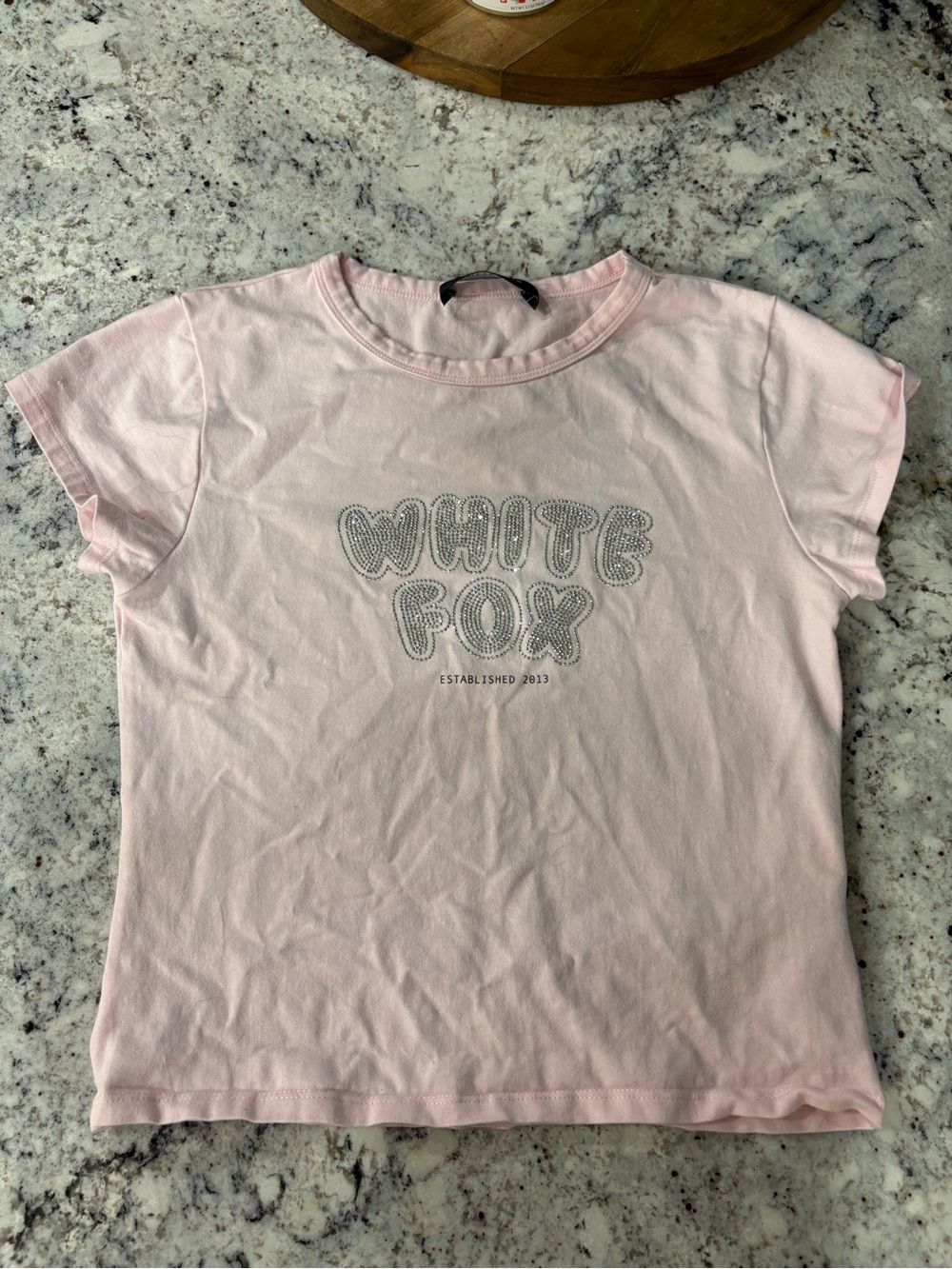 White Fox Boutique Pale Pink Short Sleeve Logo Tee